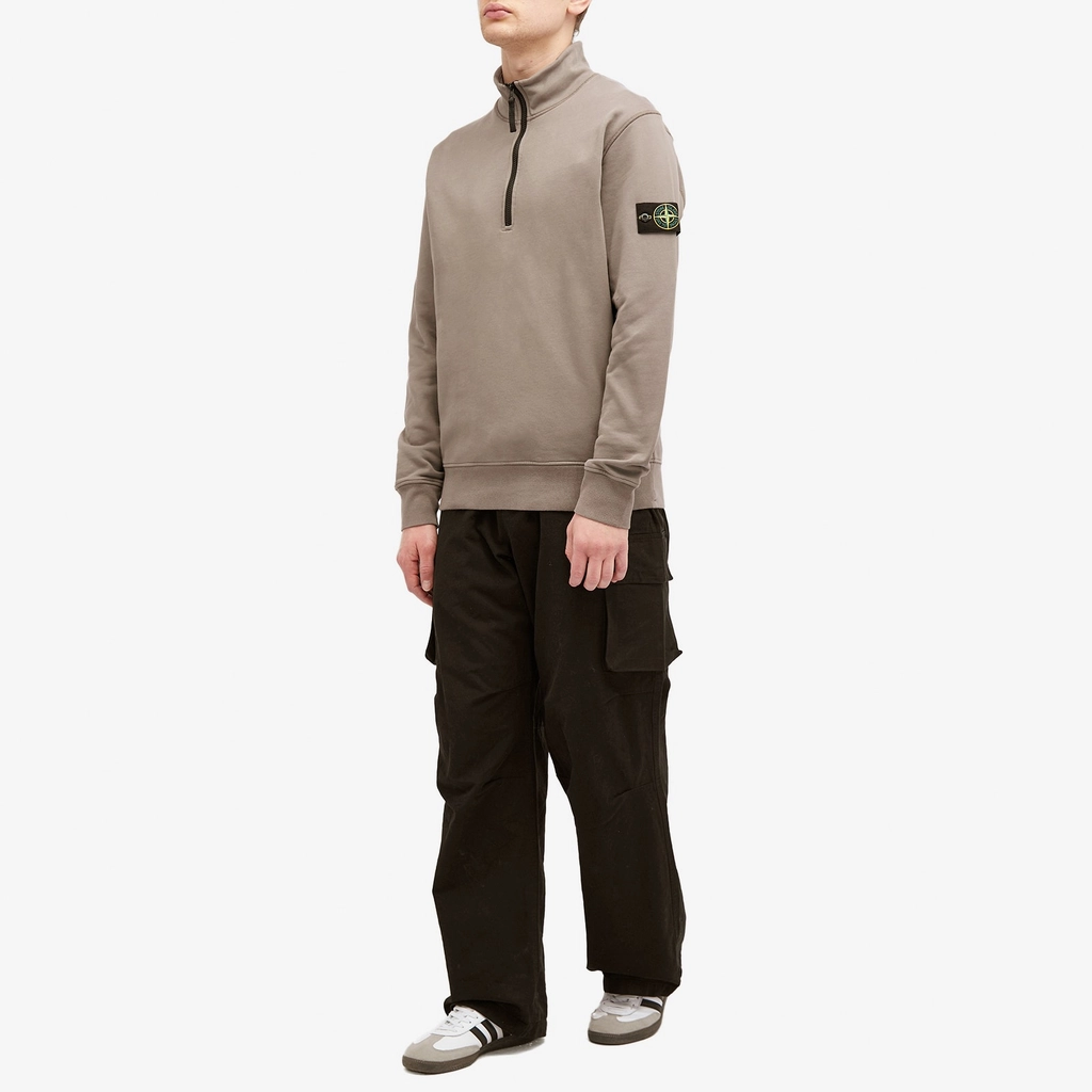 Stone Island Men's Garment Dyed Half Zip Sweat Dove Grey